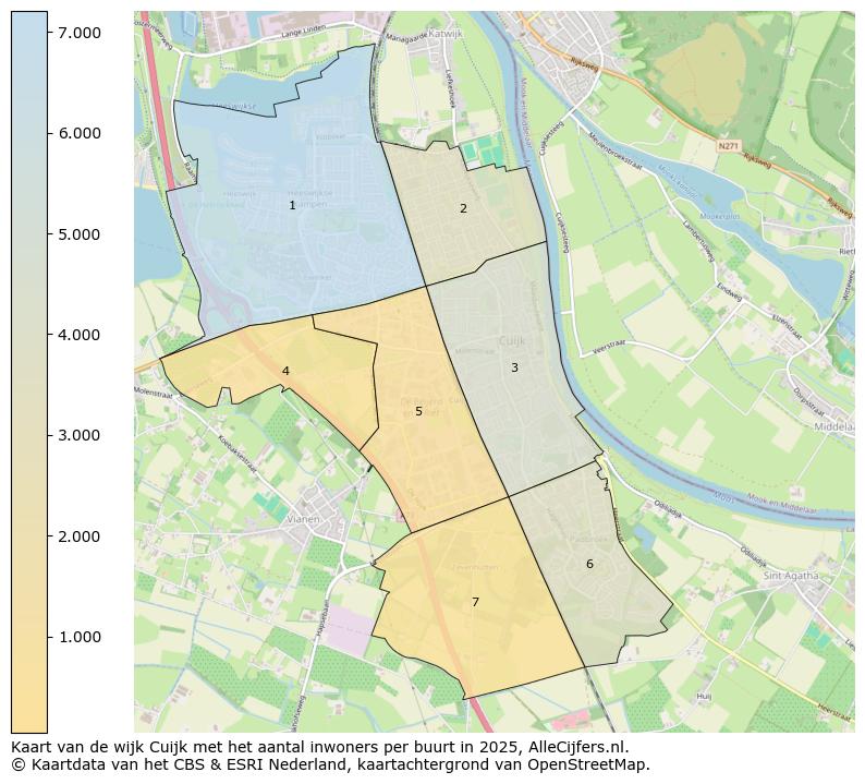 Afbeelding van de wijk Cuijk op de kaart.