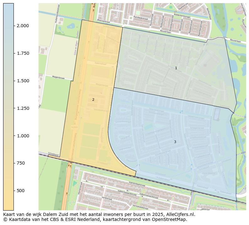 Afbeelding van de wijk Dalem Zuid op de kaart.
