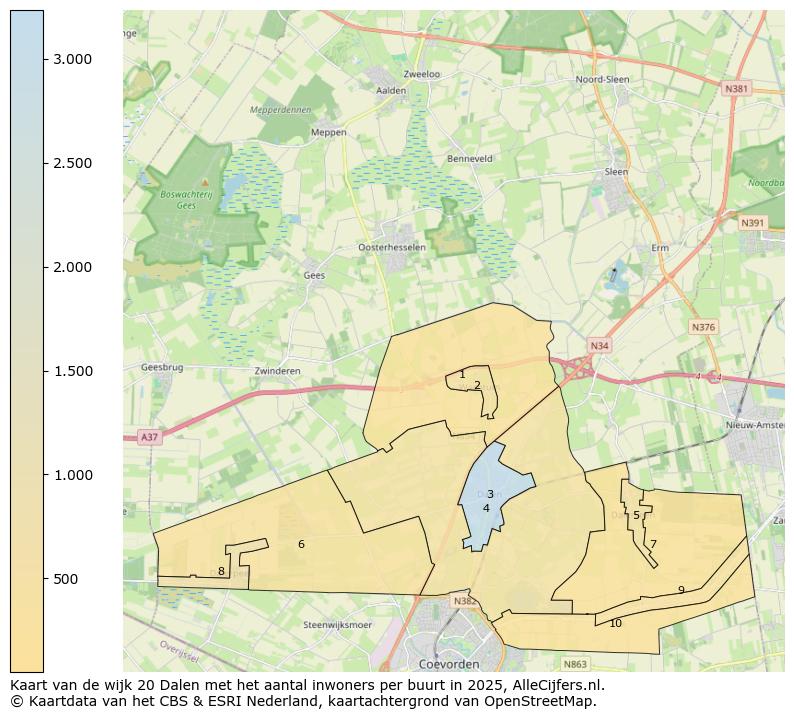 Afbeelding van de wijk Dalen op de kaart.