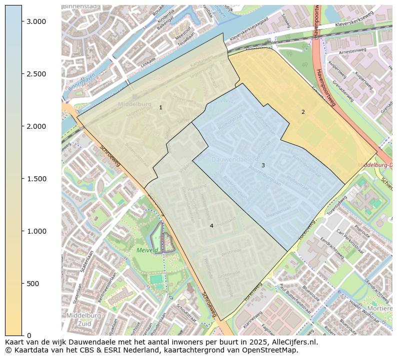 Afbeelding van de wijk Dauwendaele op de kaart.