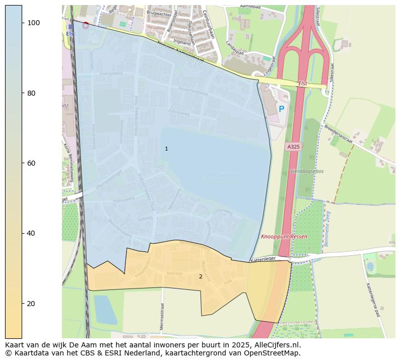 Afbeelding van de wijk De Aam op de kaart.