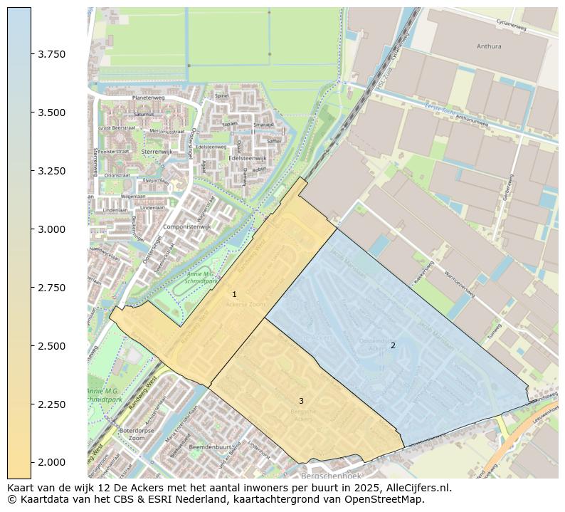 Afbeelding van de wijk De Ackers op de kaart.
