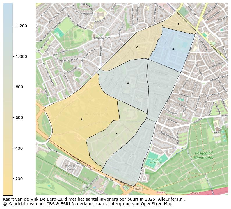 Afbeelding van de wijk De Berg-Zuid op de kaart.