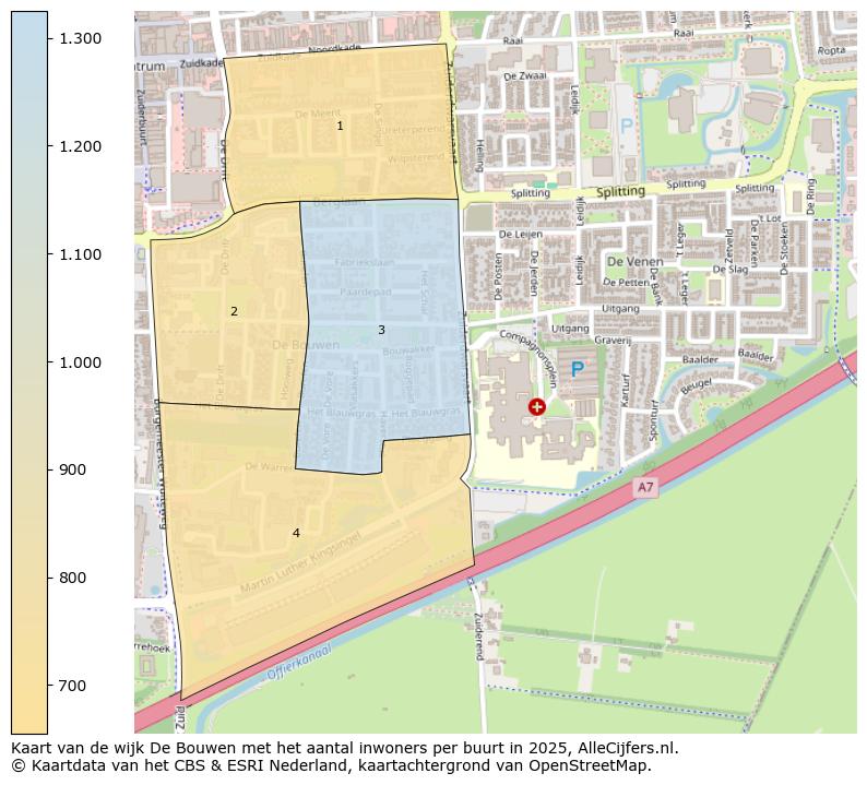 Afbeelding van de wijk De Bouwen op de kaart.