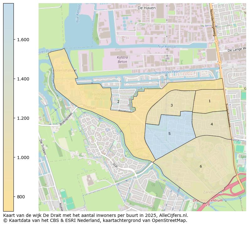 Afbeelding van de wijk De Drait op de kaart.