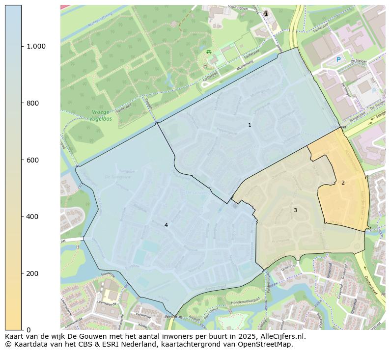 Afbeelding van de wijk De Gouwen op de kaart.