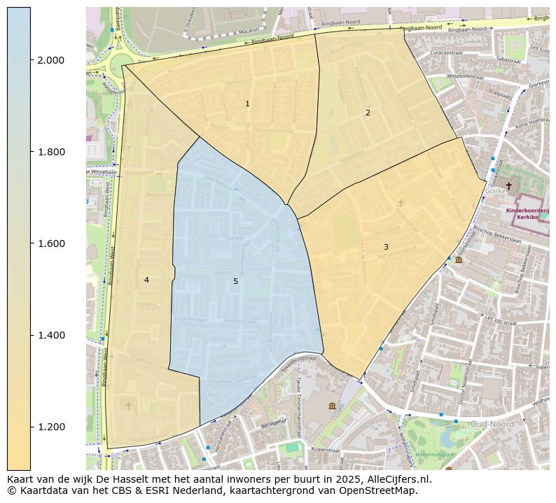 Afbeelding van de wijk De Hasselt op de kaart.