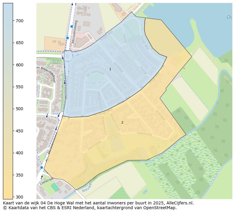 Afbeelding van de wijk De Hoge Wal op de kaart.