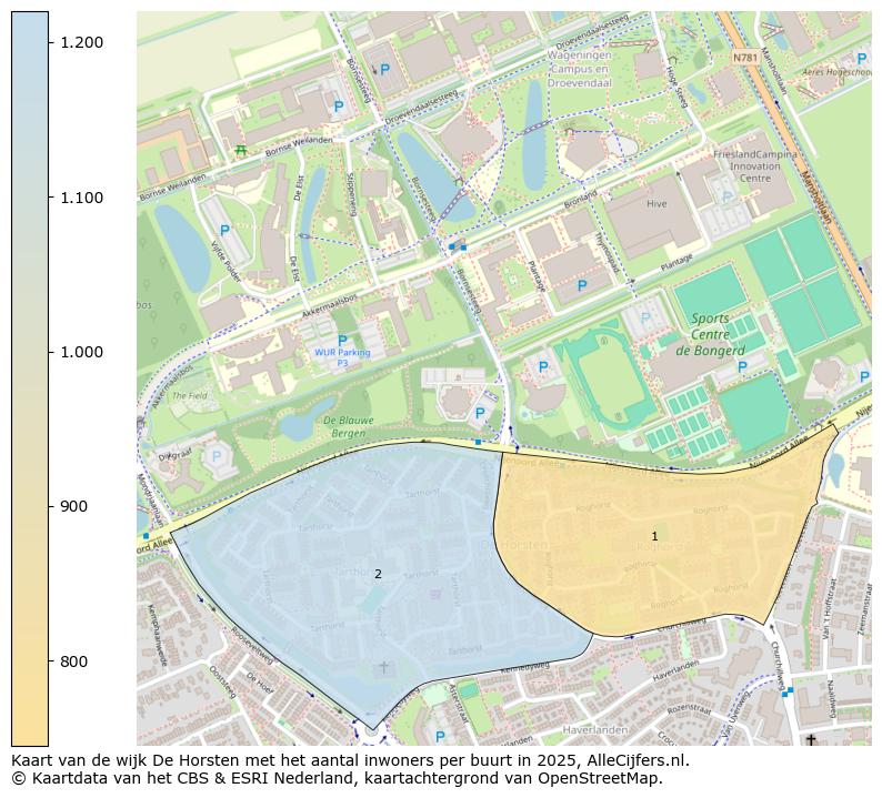 Afbeelding van de wijk De Horsten op de kaart.