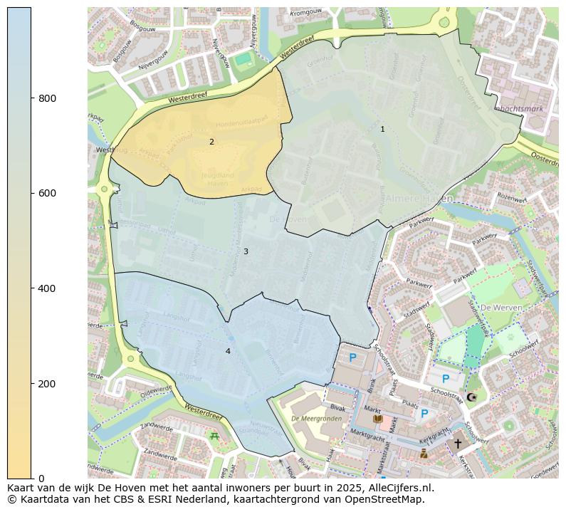 Afbeelding van de wijk De Hoven op de kaart.