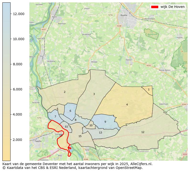 Afbeelding van de wijk De Hoven op de kaart.