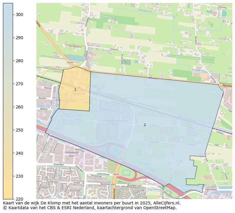 Afbeelding van de wijk De Klomp op de kaart.