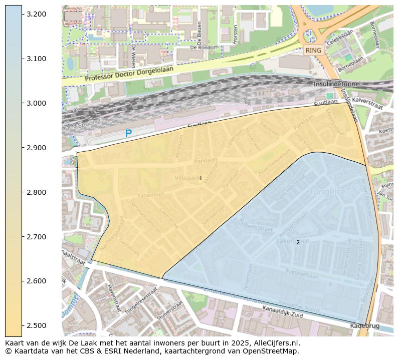 Afbeelding van de wijk De Laak op de kaart.