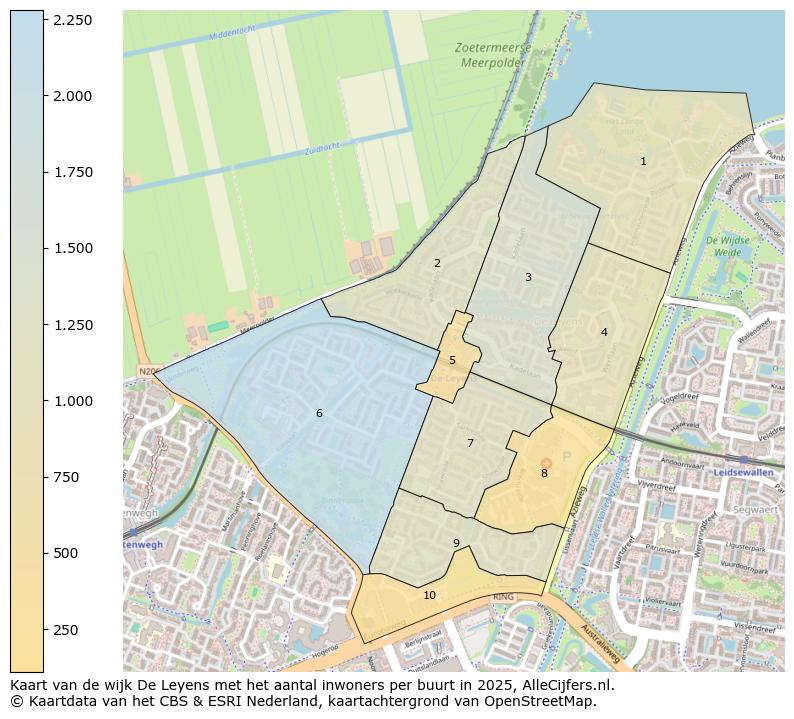 Afbeelding van de wijk De Leyens op de kaart.