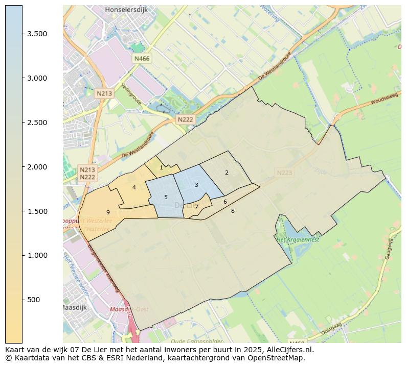 Afbeelding van de wijk De Lier op de kaart.