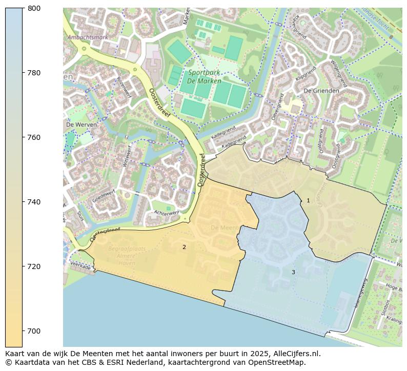 Afbeelding van de wijk De Meenten op de kaart.