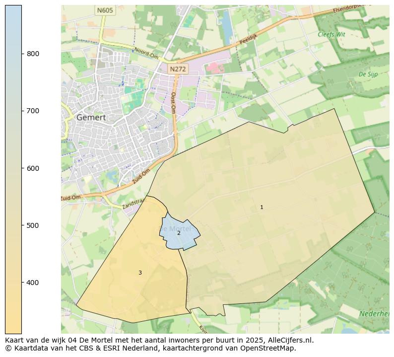 Afbeelding van de wijk De Mortel op de kaart.