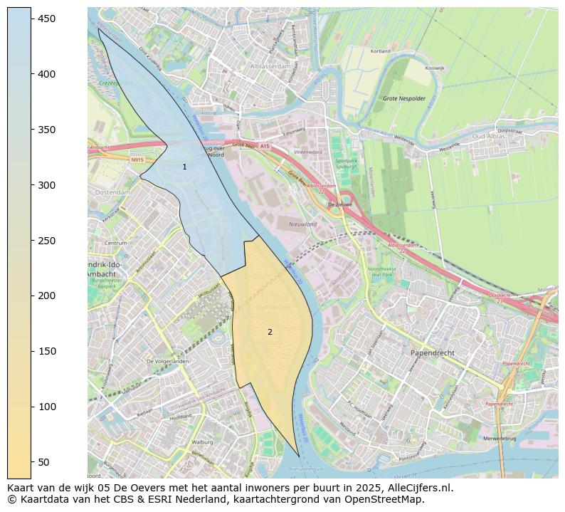 Afbeelding van de wijk De Oevers op de kaart.
