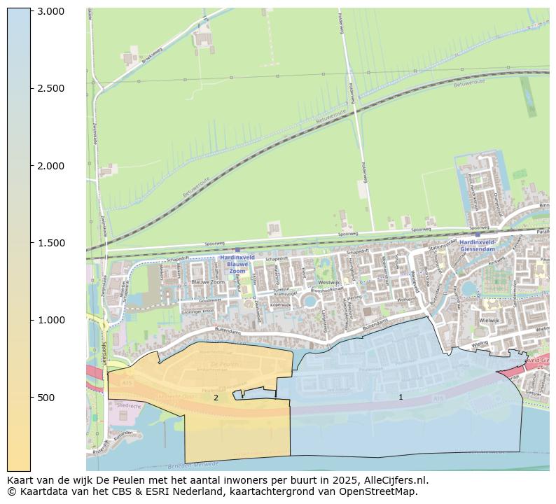 Afbeelding van de wijk De Peulen op de kaart.