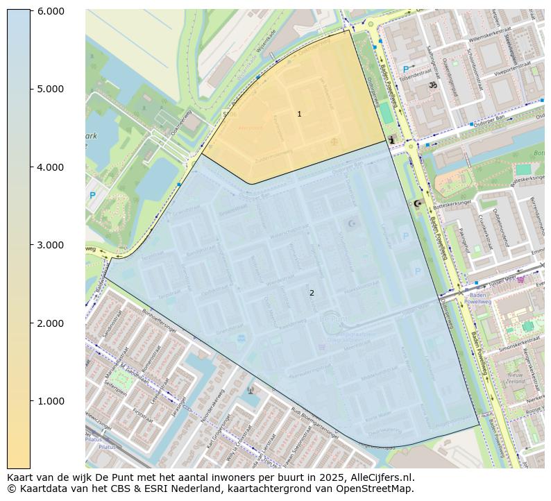 Afbeelding van de wijk De Punt op de kaart.