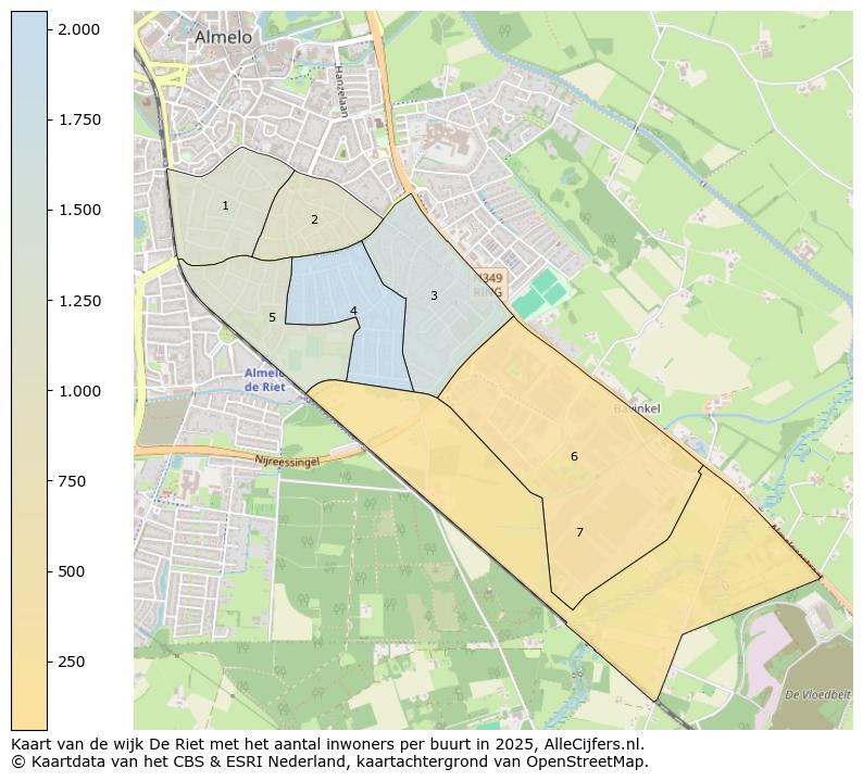 Afbeelding van de wijk De Riet op de kaart.