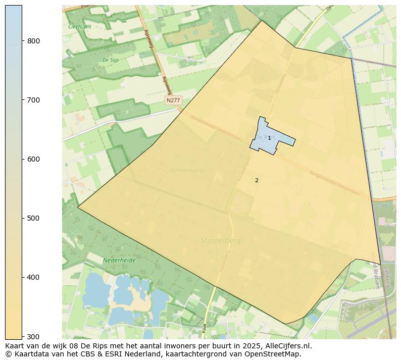 Afbeelding van de wijk De Rips op de kaart.
