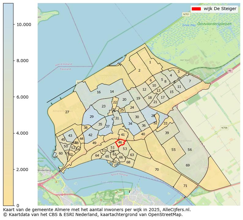 Afbeelding van de wijk De Steiger op de kaart.