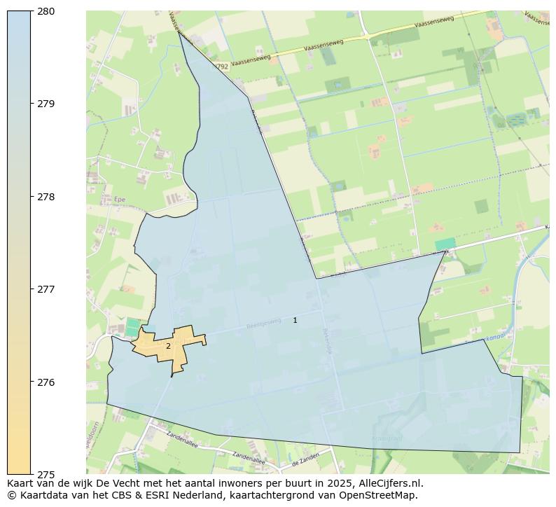 Afbeelding van de wijk De Vecht op de kaart.
