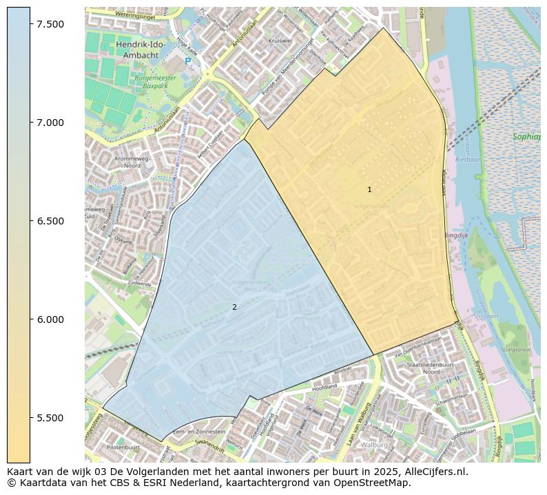 Afbeelding van de wijk De Volgerlanden op de kaart.
