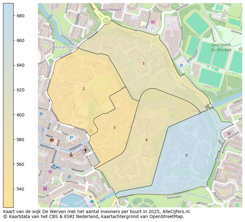 Afbeelding van de wijk De Werven op de kaart.