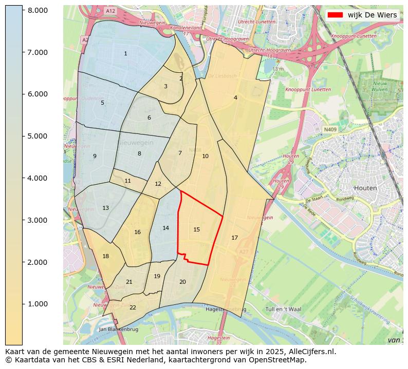 Afbeelding van de wijk De Wiers op de kaart.