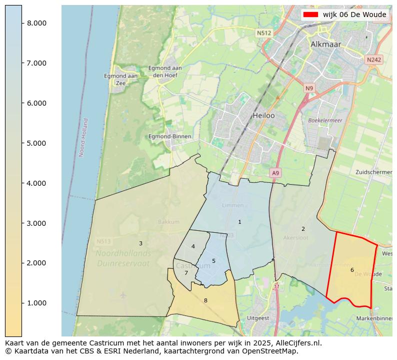 Afbeelding van de wijk De Woude op de kaart.