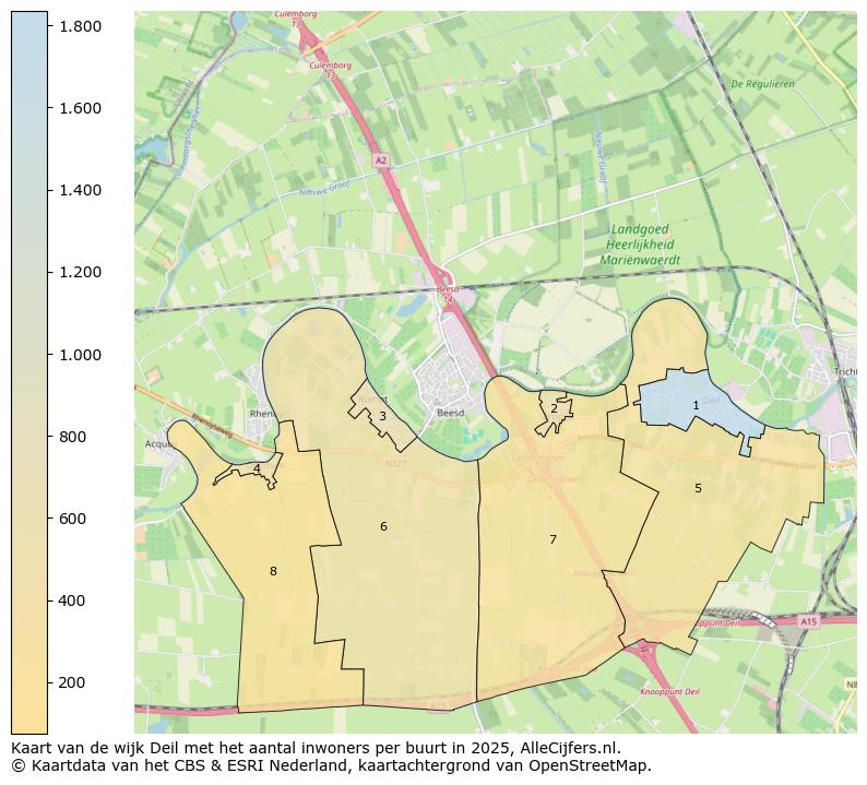 Afbeelding van de wijk Deil op de kaart.
