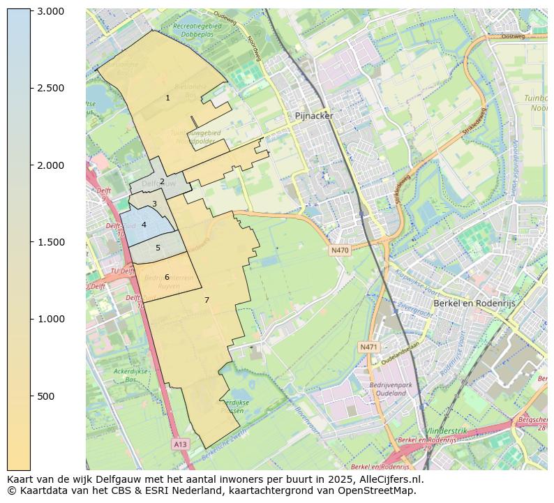 Afbeelding van de wijk Delfgauw op de kaart.