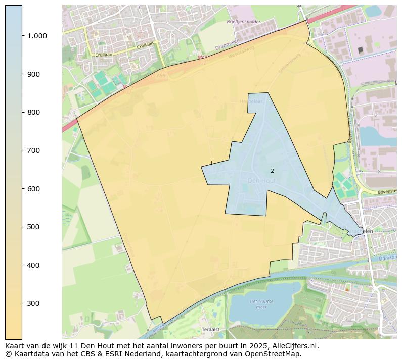 Afbeelding van de wijk Den Hout op de kaart.