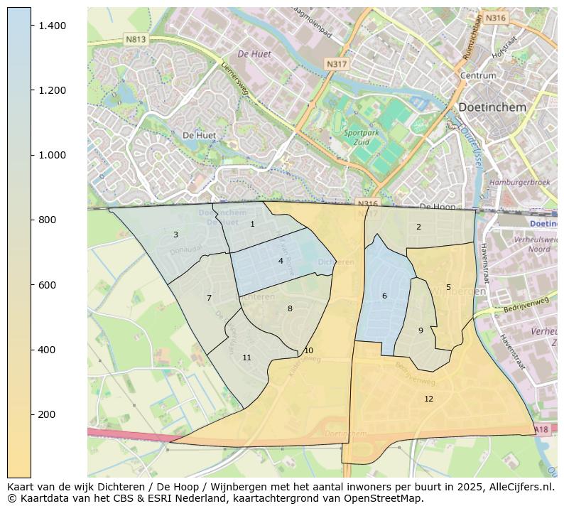 Afbeelding van de wijk Dichteren / De Hoop / Wijnbergen op de kaart.