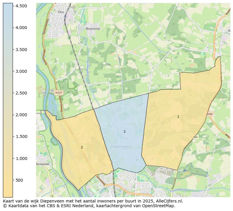 Afbeelding van de wijk Diepenveen op de kaart.
