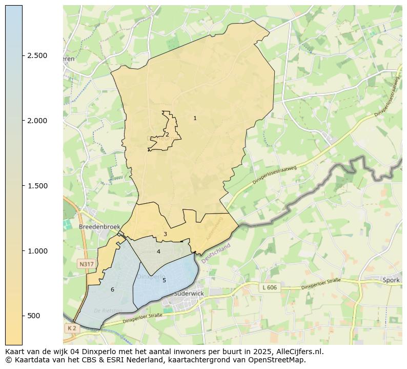 Afbeelding van de wijk Dinxperlo op de kaart.