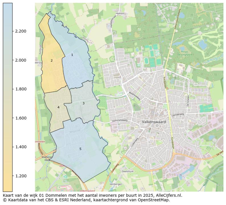 Afbeelding van de wijk Dommelen op de kaart.