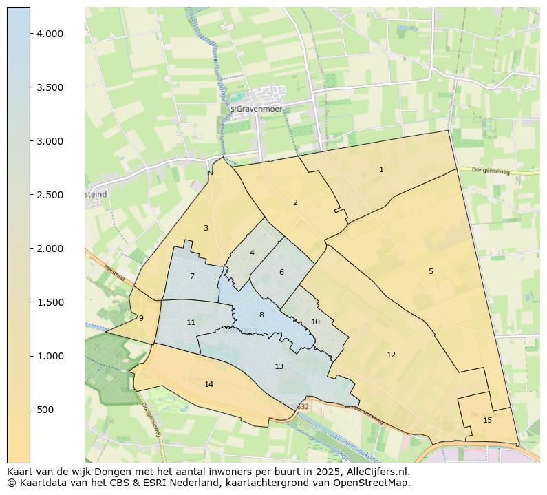 Afbeelding van de wijk Dongen op de kaart.