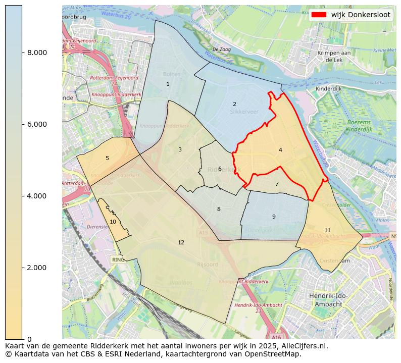 Afbeelding van de wijk Donkersloot op de kaart.