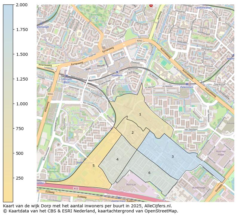 Afbeelding van de wijk Dorp op de kaart.
