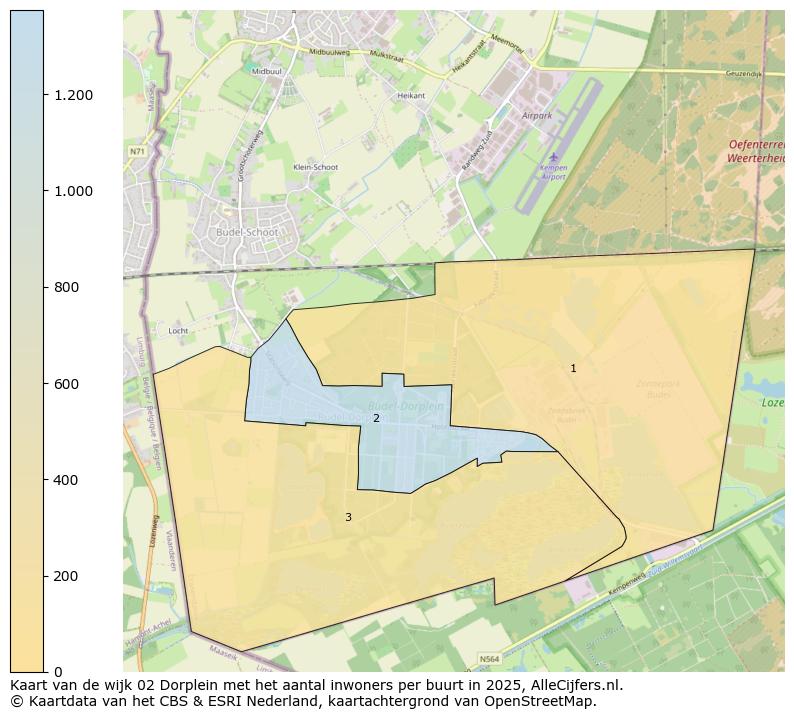 Afbeelding van de wijk Dorplein op de kaart.