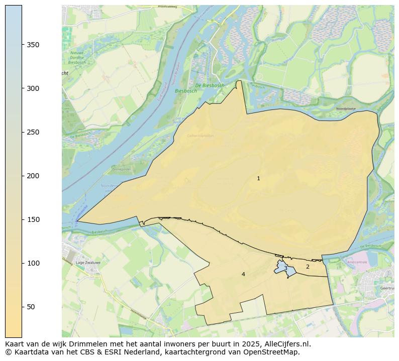 Afbeelding van de wijk Drimmelen op de kaart.