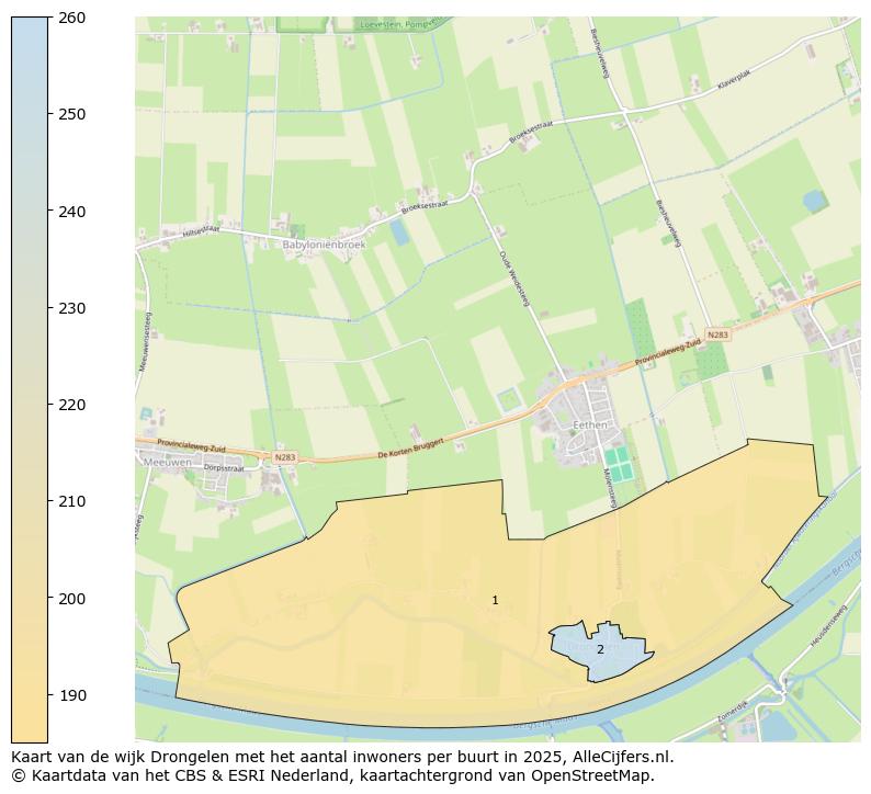 Afbeelding van de wijk Drongelen op de kaart.