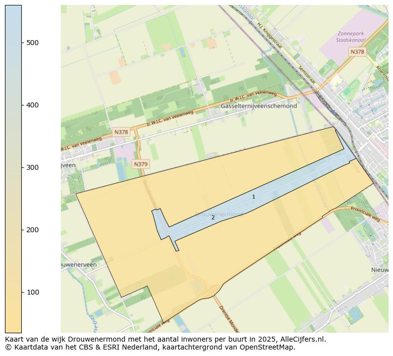 Afbeelding van de wijk Drouwenermond op de kaart.