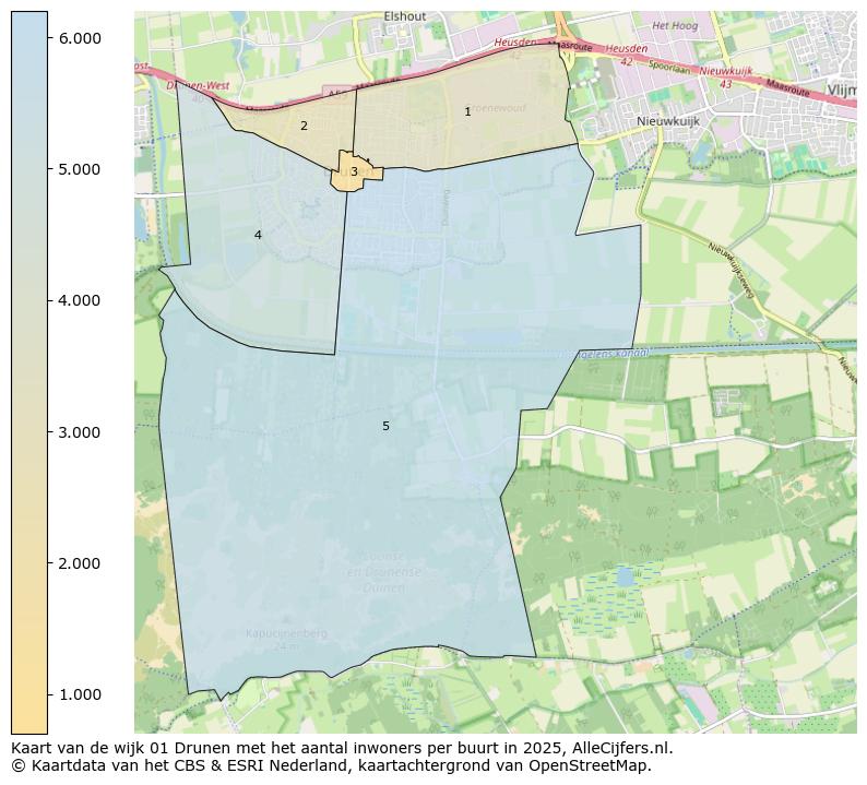 Afbeelding van de wijk Drunen op de kaart.