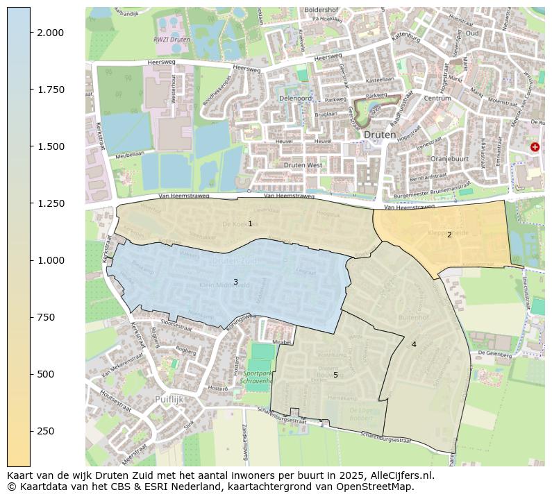 Afbeelding van de wijk Druten Zuid op de kaart.