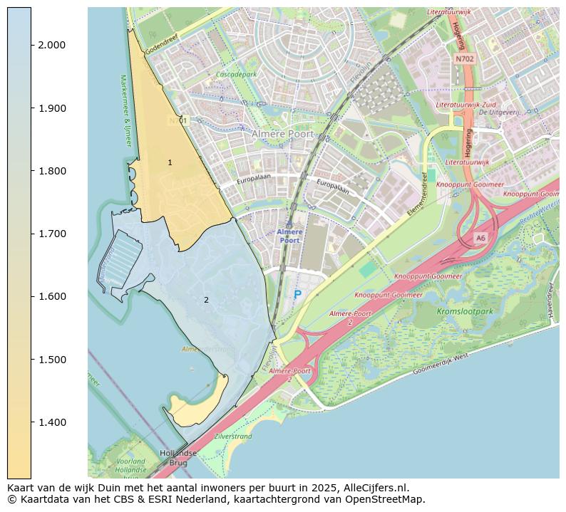Afbeelding van de wijk Duin op de kaart.