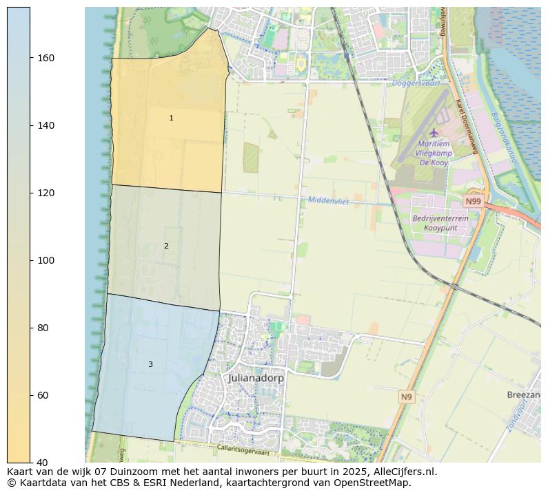Afbeelding van de wijk Duinzoom op de kaart.